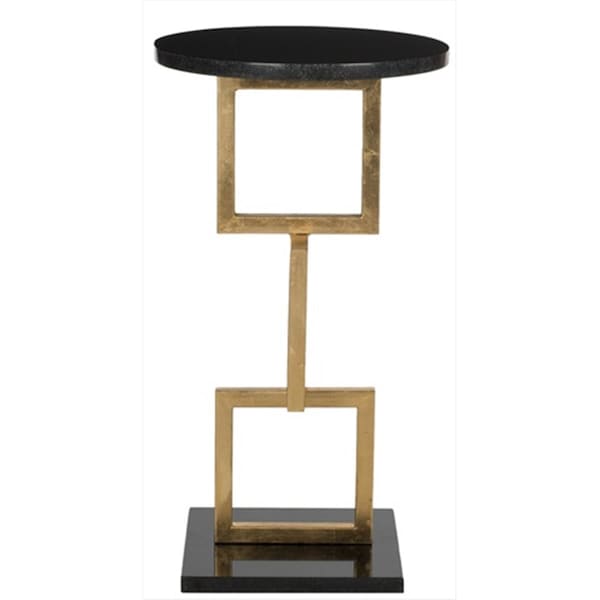 Safavieh Cassidy Accent Table Gold And Black Marble Top FOX2531A - main